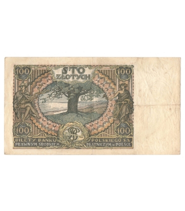 Banknot 100 zł 1932 rok, seria AN. 3944531, stan 3