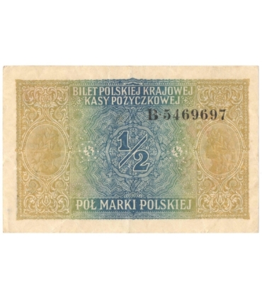 1/2 marki polskiej 1916, Generał, Seria B 6323847, stan 3