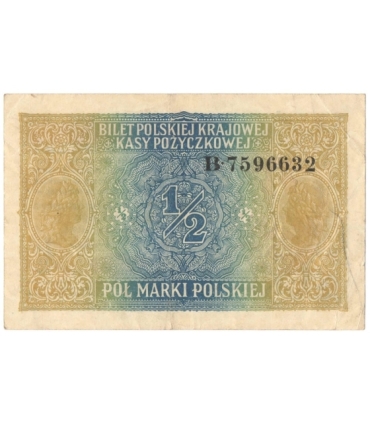1/2 marki polskiej 1916, Generał, Seria B 7596632, stan 4