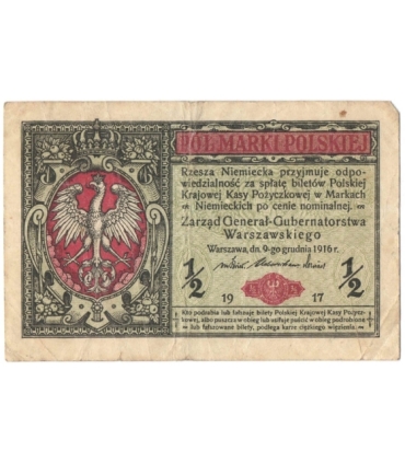 1/2 marki polskiej 1916, Generał, Seria B 7728817 stan 4