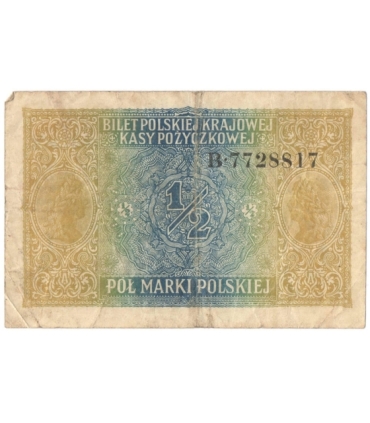 1/2 marki polskiej 1916, Generał, Seria B 7728817 stan 4