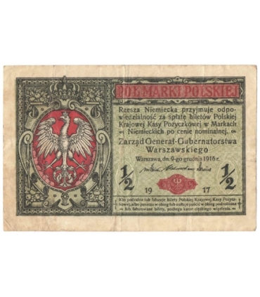 1/2 marki polskiej 1916, Generał, Seria B 4302562 stan 4