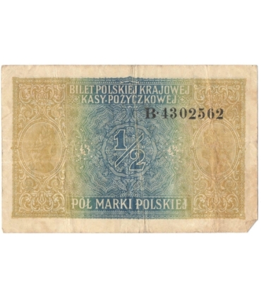 1/2 marki polskiej 1916, Generał, Seria B 4302562 stan 4