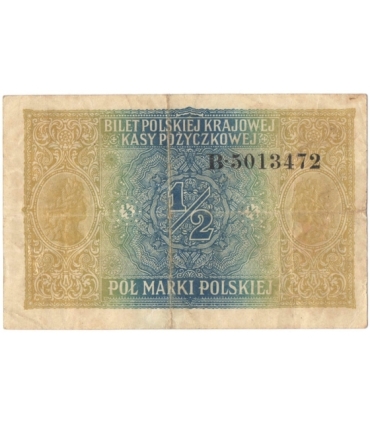 1/2 marki polskiej 1916, Generał, Seria B 5013472 stan 4