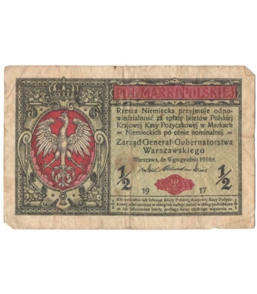 1/2 marki polskiej 1916, Generał, Seria B 4145327 stan 4