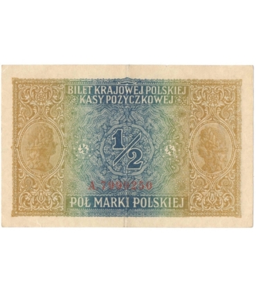 1/2 marki polskiej 1916, Jenerał, Seria A 7999250 stan 2-