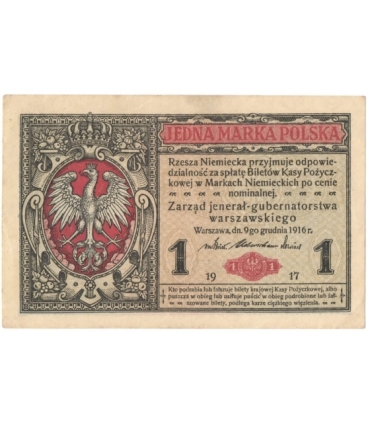 1 marka polska 1916, Jenerał, Seria A 7319176 stan 2