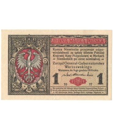 1 marka polska 1916, Generał, Seria B 8973448, stan 3+