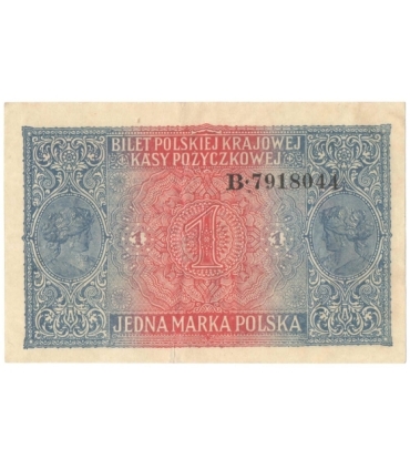 1 marka polska 1916, Generał, Seria B 9718044, stan 3+