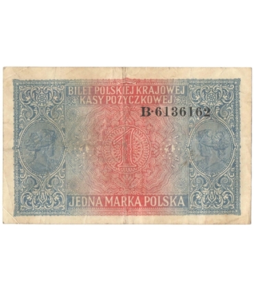 1 marka polska 1916, Generał, Seria B 6136162, stan 4