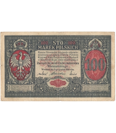 100 marek polskich 1916, Generał, Seria A 3138038, stan 4+