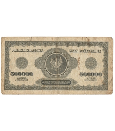 500.000 marek polskich 1923, seria Z 1187111, stan 4