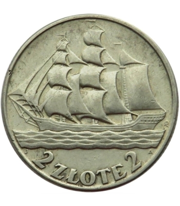2 zł, Żaglowiec, 1936, stan 2-