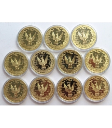 Medale Polacy na frontach II wojny światowej, 23 sztuki, certyfikaty, kaseta