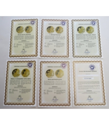 Medale Polacy na frontach II wojny światowej, 23 sztuki, certyfikaty, kaseta