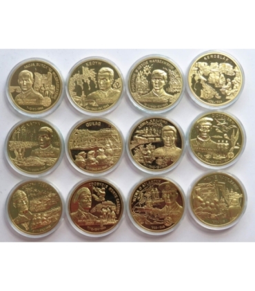 Medale Polacy na frontach II wojny światowej, 23 sztuki, certyfikaty, kaseta