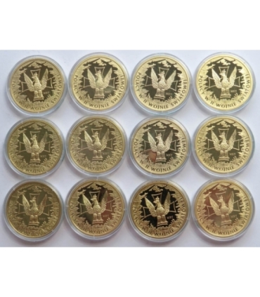 Medale Polacy na frontach II wojny światowej, 23 sztuki, certyfikaty, kaseta