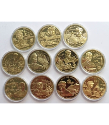 Medale Polacy na frontach II wojny światowej, 23 sztuki, certyfikaty, kaseta