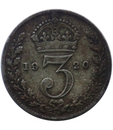 Wielka Brytania, 3 pensy, 1920, Król Jerzy V