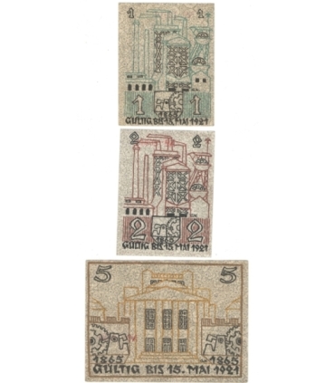 Banknoty zastępcze (notgeldy) Katowice, 3 sztuki, 1921