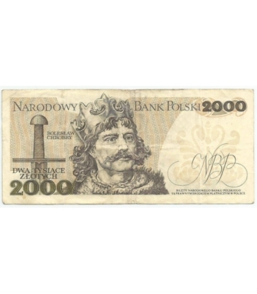 2000 zł Mieszko i Chrobry, 1977, seria B 2166430, stan 3-