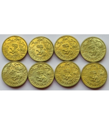 Numizmaty Diznozauria, Diznozaury - zestaw 8 sztuk Nordic Gold