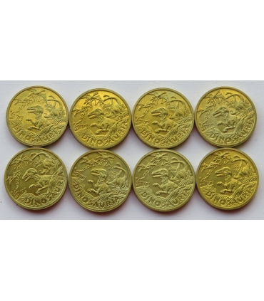 Numizmaty Diznozauria, Diznozaury - zestaw 8 sztuk Nordic Gold