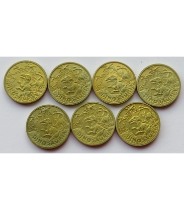 Numizmaty Diznozauria, Diznozaury - zestaw 8 sztuk Nordic Gold