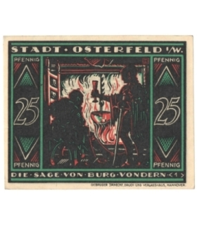 Banknot zastępczy (notgeld), 25 pfenigów, Osterfeld Niemcy, 1921 r.