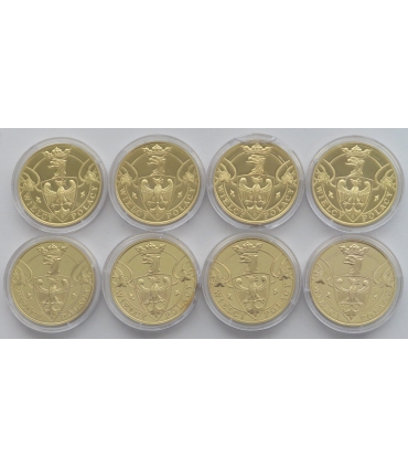 Medale Wielcy Polacy, 8 sztuk i dedykowana kaseta