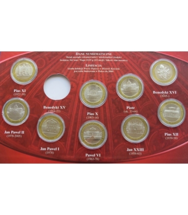 Wielcy Papieże w historii kościoła + Papieże XIX wieku- zestaw 15 medali, Jan Paweł