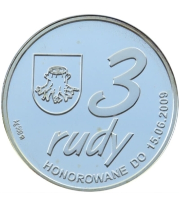 Numizmat Medal, 3 Rudy, Nowa Ruda, Srebro 500, 2009 r, nakład 500 szt.
