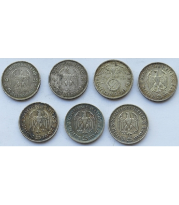 2 x 5 marek Hindenburg i 5 x 5 marek Kościół garnizonowy (1935-1939)