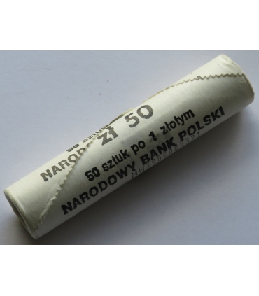 Rolka bankowa 50 szt. x 1 zł, 1989, mennicze