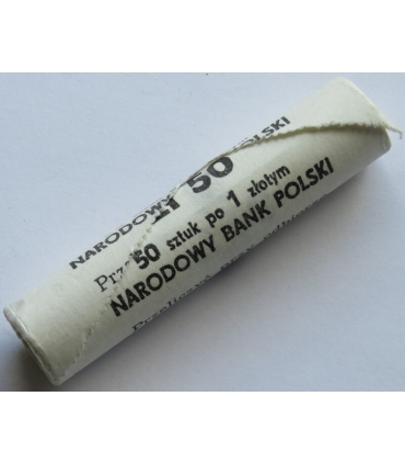 Rolka bankowa 50 szt. x 1 zł, 1989/90, mennicze