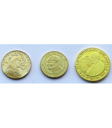 3 medale, Jan Paweł II, św. Franciszek, 2005