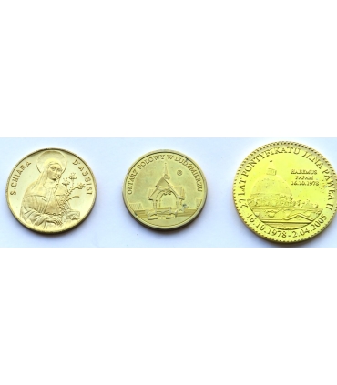 3 medale, Jan Paweł II, św. Franciszek, 2005