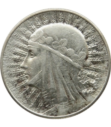 5 złotych głowa kobiety 1933, stan 2+