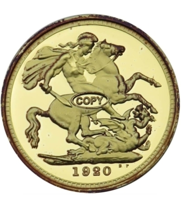Replika Sovereighn Suweren Australijski 1920, srebro złocone
