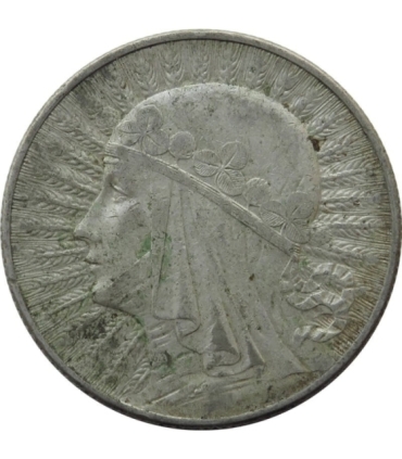 5 złotych głowa kobiety 1933, stan 3+