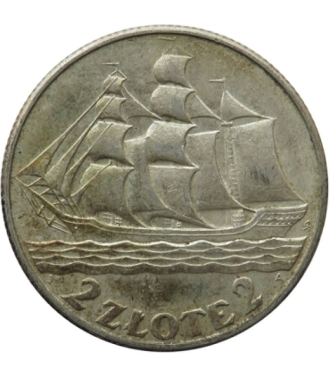 2 zł, Żaglowiec, 1936, stan 2