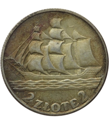 2 zł, Żaglowiec, 1936, stan 2