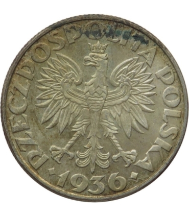 2 zł, Żaglowiec, 1936, stan 2