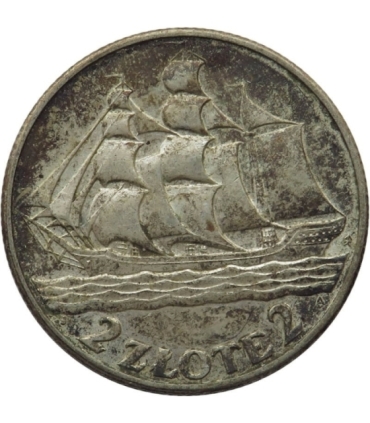 2 zł, Żaglowiec, 1936, stan 2-