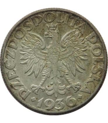 2 zł, Żaglowiec, 1936, stan 2-