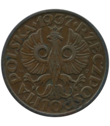 2 grosze II RP, 1937, stan 2