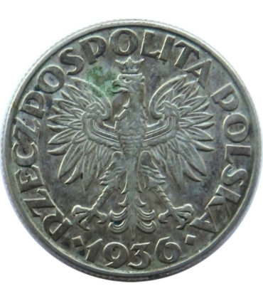 2 zł, Żaglowiec, 1936, stan 3+