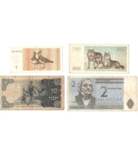 Banknoty Litwa, Łotwa, Estonia 1938-1993, stany 2-4