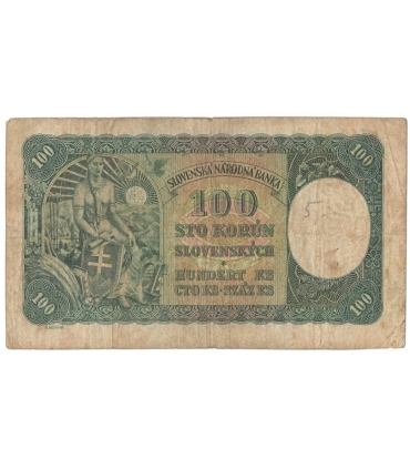 Słowacja, 100 koron 1940, ser. H8 435190, stan 4