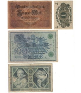 Niemcy, banknoty 1908-1920, stany 2 i 4